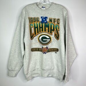 Vintage Pro Player Green Bay Packers NFC Champs 1996 Crew Sweatshirt Large